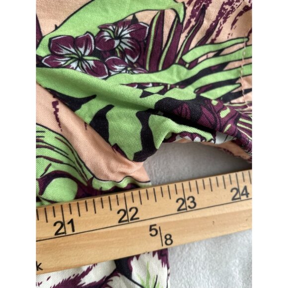 Star Wars Mens XL Hawaiian Shirt Grogu Baby Yoda Floral Print Peach & Green - Picture 3 of 8